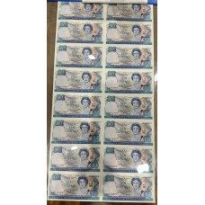 NEW ZEALAND 1990 . TEN 10 DOLLARS BANKNOTES . SHEET OF 16